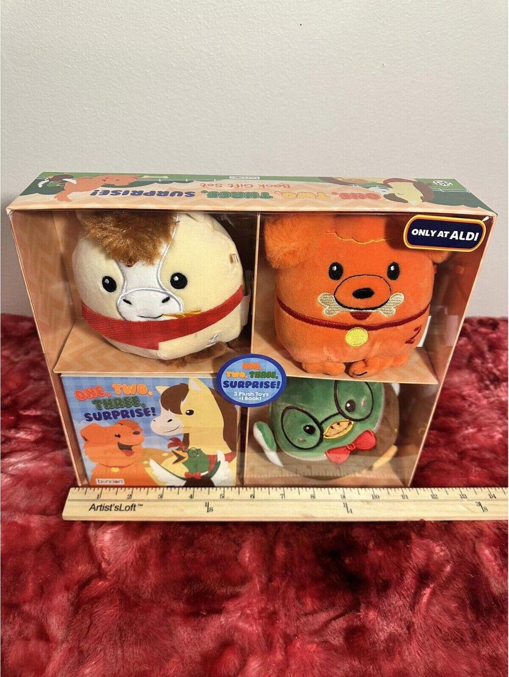 BENTON TOYS Dexter Duck, Henry Horse, Penny Puppy, 3 Plush & Book  Gift Set